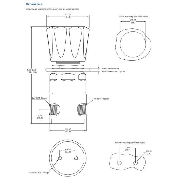 Válvula reductora de presión de acero inoxidable Regulador de propano de alta presión Control de flujo