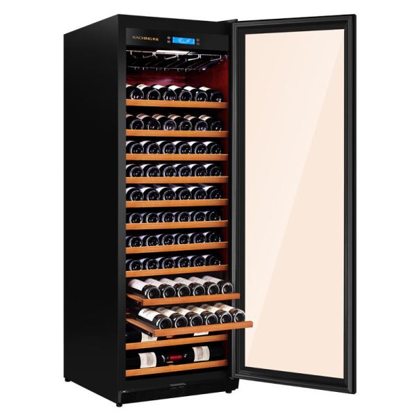 Kitchen Wine Cooler Refrigerator with Digital Temperature Control and 180-bottle Capacity Double-pane Tempered Glass Door