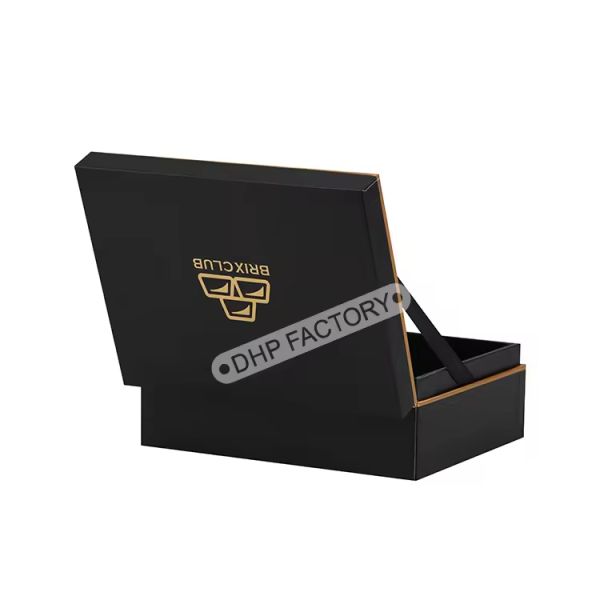 High End Square Watch Box Elegant Paper Packaging With Hinged Lid And EVA Foam Pillow