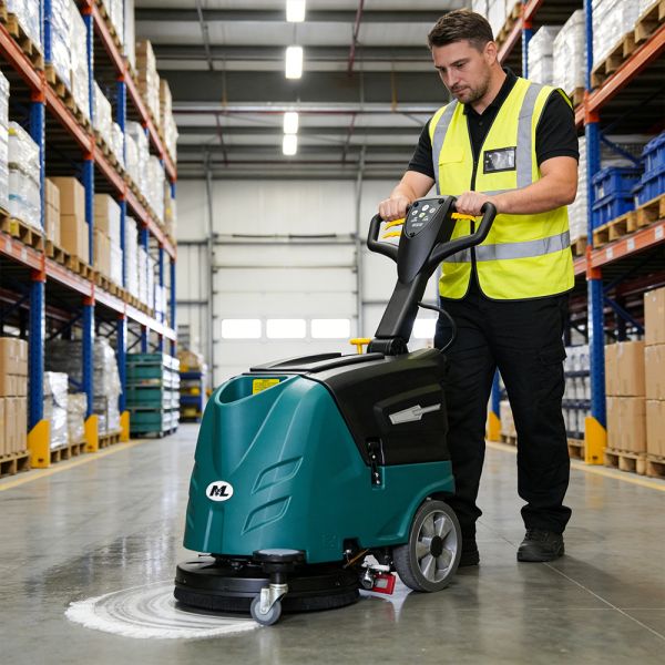 Walk Behind Floor Scrubber Battery Powered Industrial Commercial Floor Cleaning Machine