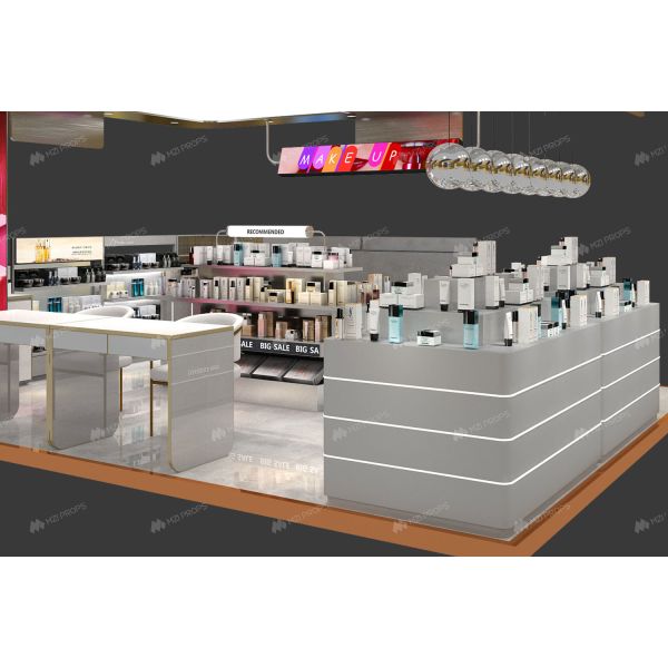 BKC025 Customized Cosmetic Kiosk Mall Space-Saving Beauty Kiosk Design for Makeup Store Interior Design
