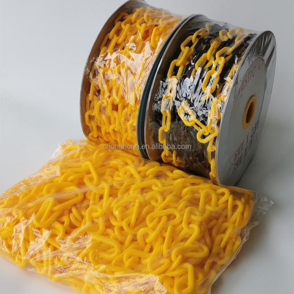 8mm PE Plastic Safety Chain with Red White Yellow Black Color for Roadway Safety in 25 Meter Length