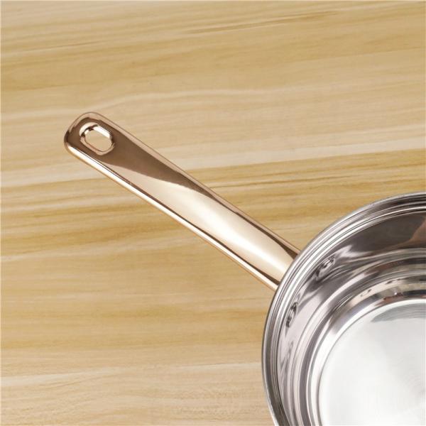 16cm Stainless Steel Kitchen Sauce Pans Single Handle Milk Pot  With Lid