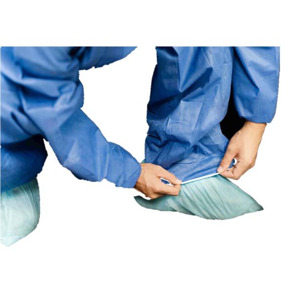 Type5/6 Dark Blue Disposable SMS Chemical Protective Coverall Breathable With Hood