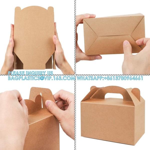Brown Goodies Boxes Dessert/ Treat/ Gable/ Kraft Party Favor Boxes, Popcorn,Toys,Baby Showers,Birthday