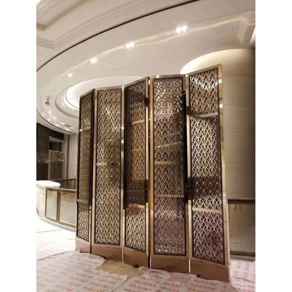 Light Luxury Room Divider Partition Stainless Steel Hotel Metal Room Divider