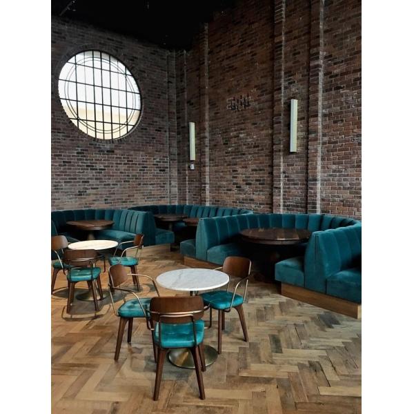 Whole Hotel Restaurant Furniture Fabric Leather L Shape Corner Booth Sofa Set Wooden Chairs