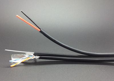Alimentação de DC do ftp CAT5E+2C Lan Siamese Camera Cable 2 pares com aço da gota