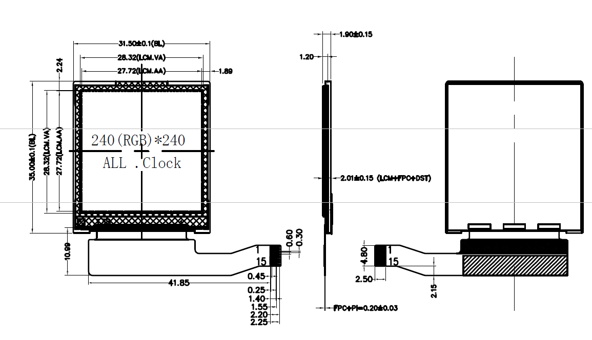 Небольшой Lcd показывает TFT IPS дисплея TFT LCD дисплея 240 x 240 Lcd 1,54 дюймов с интерфейсом SPI