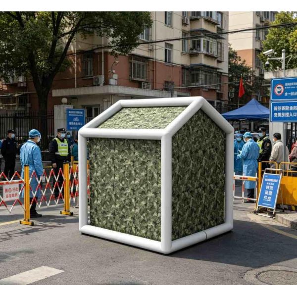 High-strength PVC Composite Inflatable Decontamination Tent with Dual Spray Gun System for Wide Temperature Range Operations