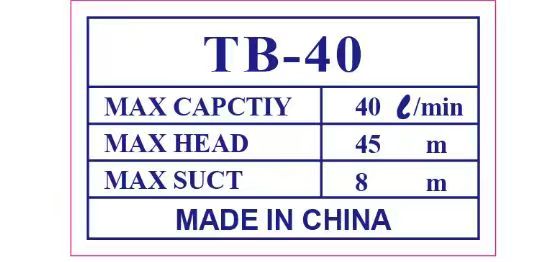 TB40 Mini Support Pump Agricultural Water Pump Diesel Engine Water Pump
