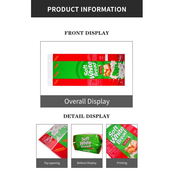 PET / PE Custom Printed Bakery Bread Packaging Greaseproof Plastic Bags With Logo