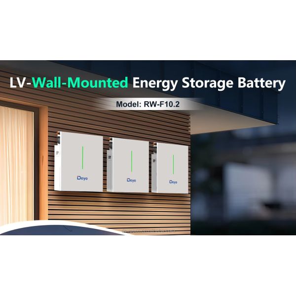 Deye RW-F10.2 LiFePO4 Lithium Ion Energy Storage Battery Wall-Mounted Solar Power System with Lithium Batteries