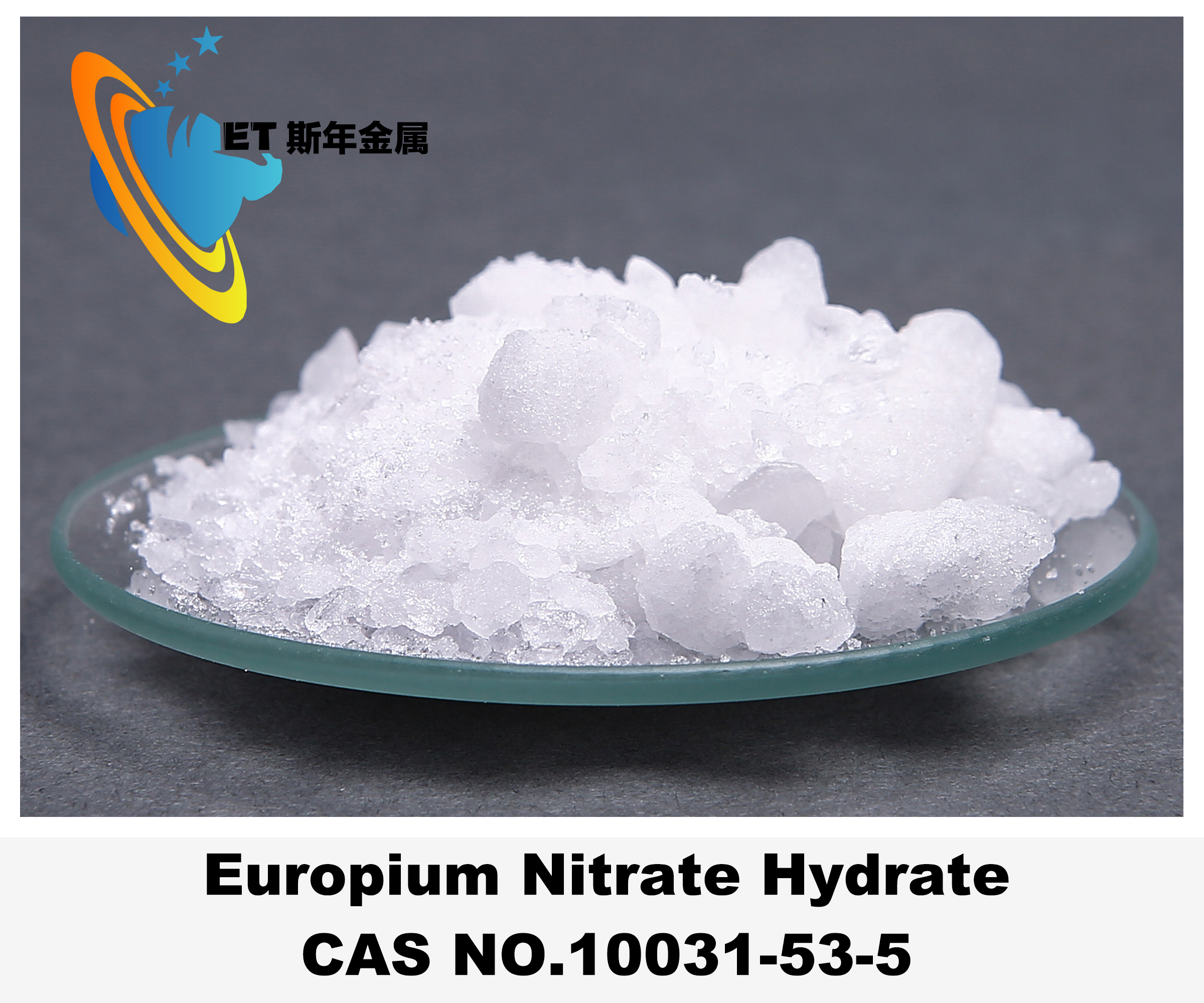 Crystal Europium Nitrate Hydrate 99.9%-99.99% Purity Cas 10031-53-5