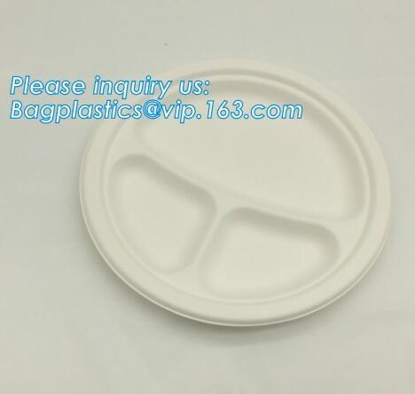 Biodegradable plate food grade green sugarcane bagasse plate,10 sugarcane ecofriendly disposable oval plate bagease pac