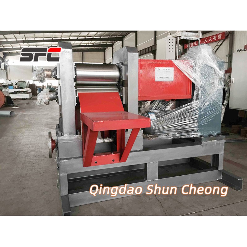 Two Roll Rubber Calender Machine with Hollow Smooth Roll, 360mm Roll Diameter, and 37KW Main Motor Power