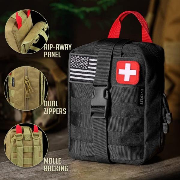 Kit de sobrevivência exterior de Kit Pouch Gear Outdoor Emergency dos primeiros socorros da segurança ISO13485