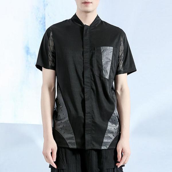 Summer Short Sleeve Mens Fashion Casual Shirts / Business Work Shirts With Zipper