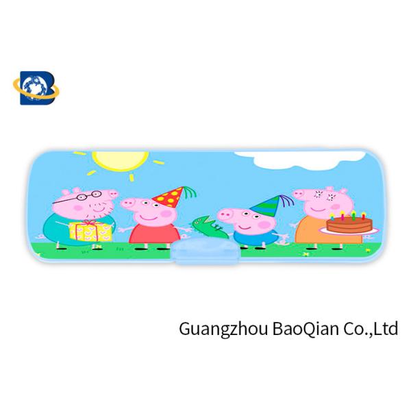Peppa Pig 3D Picture 3D Lenticular Printing Service Plastic Pencil Box For Kids