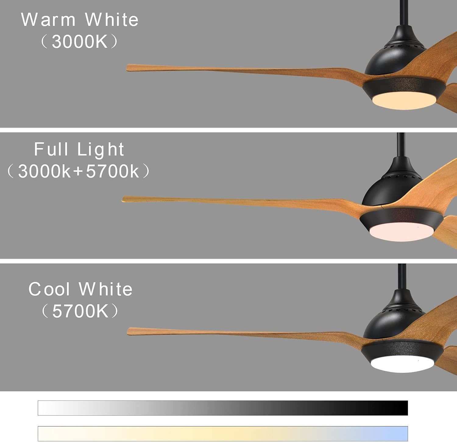 52 Inch Ceiling Fan Streamlined Design Outdoor Downrod Mount Ceiling Fan With Light