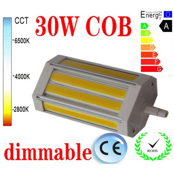 Dimmable 30W 118mm COB led R7S lamp NO noise without cooling Fan outdoor flootlight replace 300W halogen lamp AC110-240V