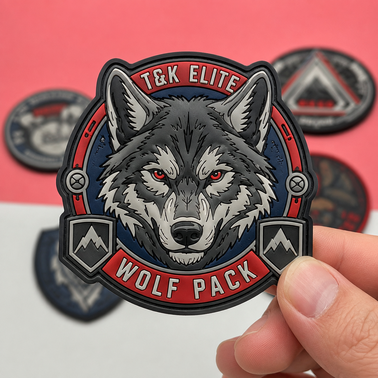 Custom 3D High Frequency TPU Badges featuring silicone material personalized logos and sizes ideal for apparel and clothing patch branding