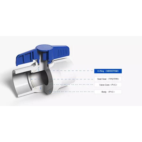 Processing Service Moulding White Grey 1.5 Inch PVC Ball Valve with Butterfly Handle