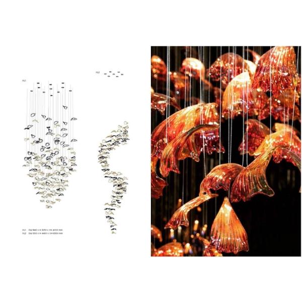 Вилла Дуплекс Лестница Гостиная Креативный на заказ Люстра стеклянный лепесток Подвесная художественная лампа