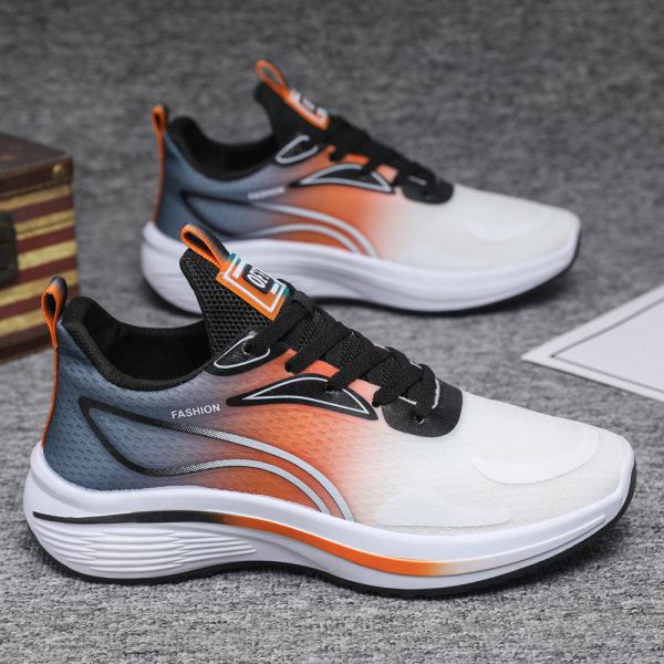 Men's Breathable Mesh Anti Slip Outsole PVC Injection Sneaker for Casual Walking