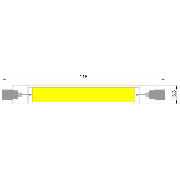 Сад освещая 118MM 7W 135lm/W 2700K линейное R7s привел