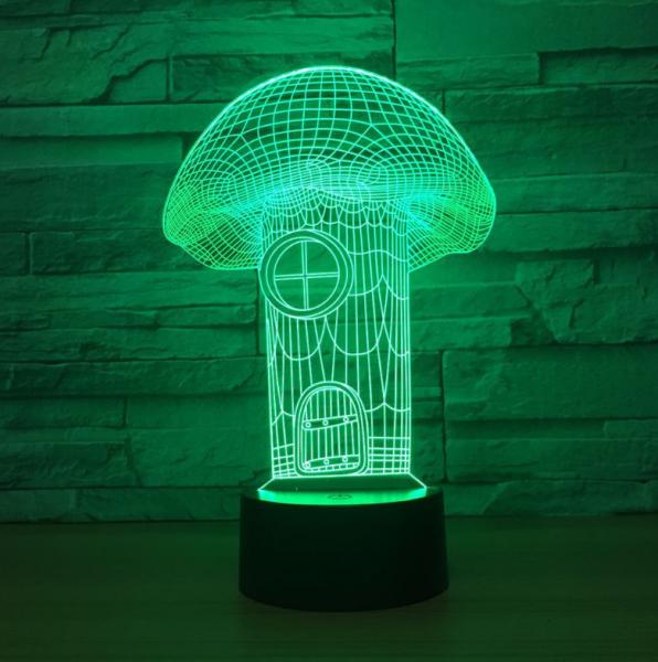 Mushroom 7 Colors Change 3D LED Night Light with Remote Control Ideal For Birthday Gifts And Party Decoration