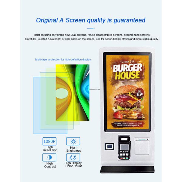 32-inch multi-payment self-service ordering machine with touch screen cashier and payment system