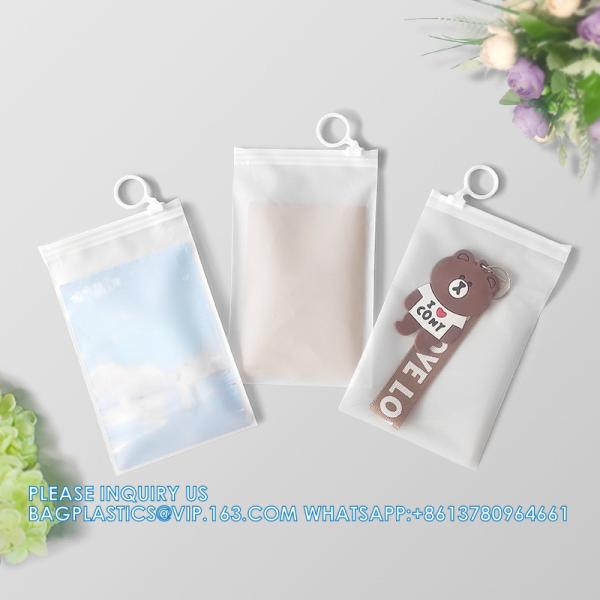 HANGER HOOK BAGS,GARMENT BOTTON CLOSURE BAGS, EVA FROST DRAWSTRING BAGS, VINYL HANGER HOOK BAG