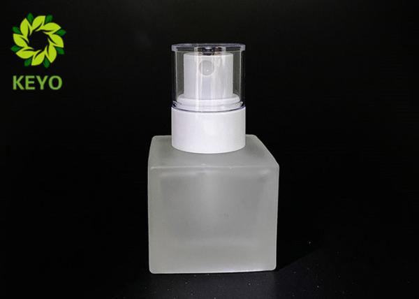 Entire Square Frosted Glass Bottle With White Plastic Sprayer In 30ml 1oz