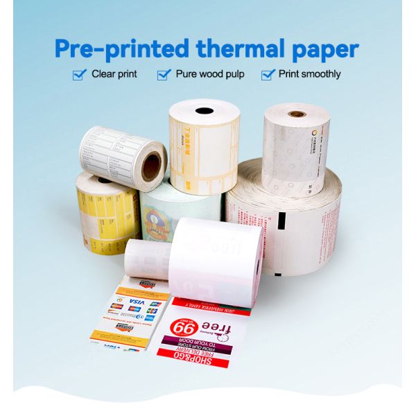Custom LOGO Thermal Paper Roll 80x80mm 57x40mm for POS Machine Bank ATM