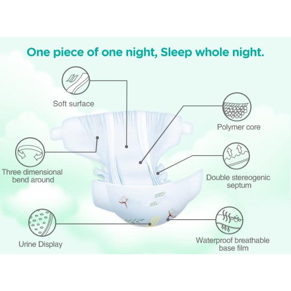 PE Film Breathable Disposable Diapers White ADL 3 Lines Wetness Indicators