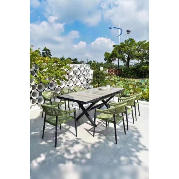 Modern Design Custom Cast Aluminum Outdoor Metal Round Dining Table Set for Patio