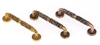 Furniture Hardware Light Luxury Floral Openwork Pattern 24K Gold Plated