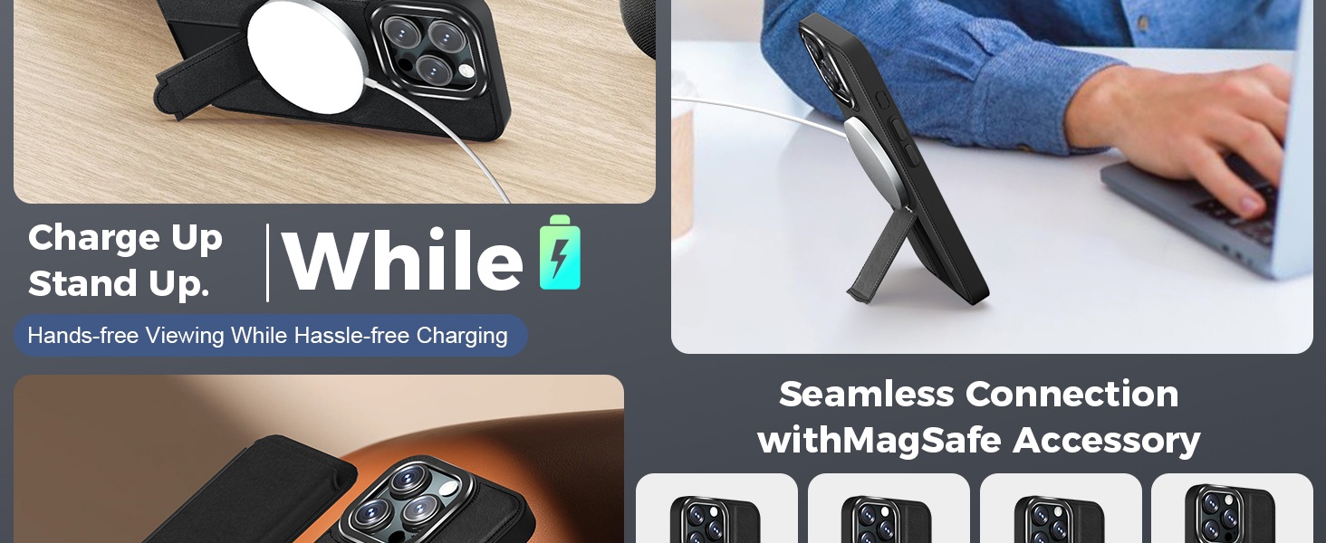 Magnetic Invisible Stand Case for 16 Pro (2024)-Protective Kickstand Cover with Plain Design Mobile Phone Cases
