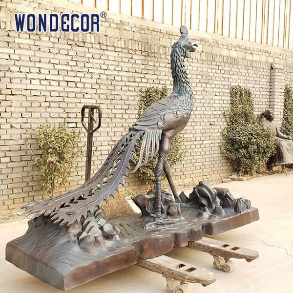 Estatua de pájaros de fuego mítico Bronce Phoenix Escultura
