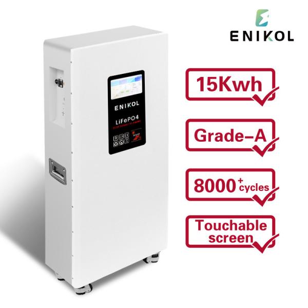 15KW Wall Mounted Floor Standing Home Energy Storage Battery Bank 300AH 51.2V With Wheels