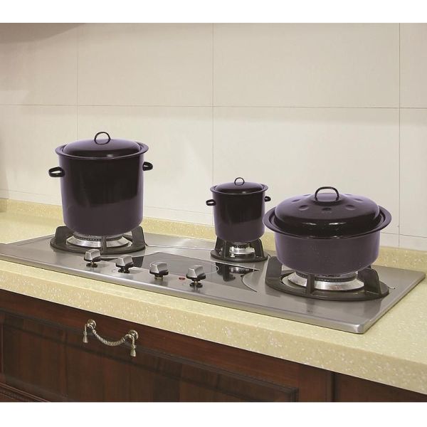 Black Handmade Enamel Oval Roasters With Stainless Steel Rack Customized Logo