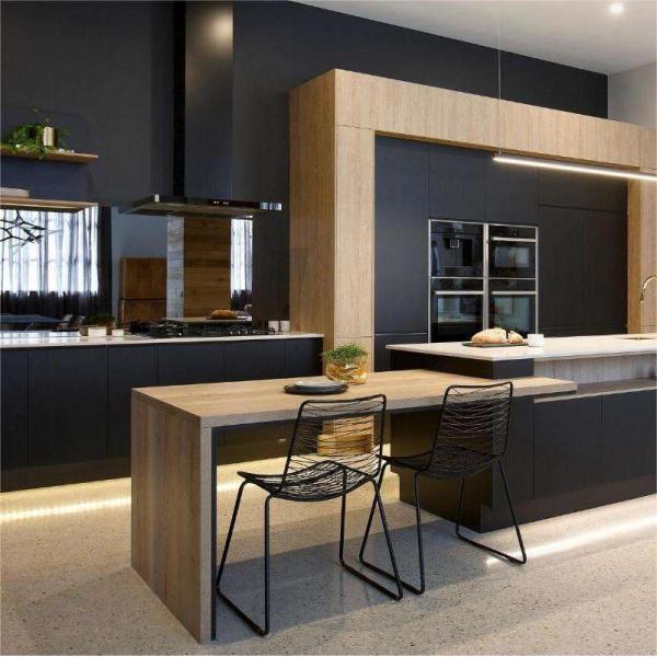 Melamine Board Prefab Kitchen Cabinets Wall Mounted Furniture