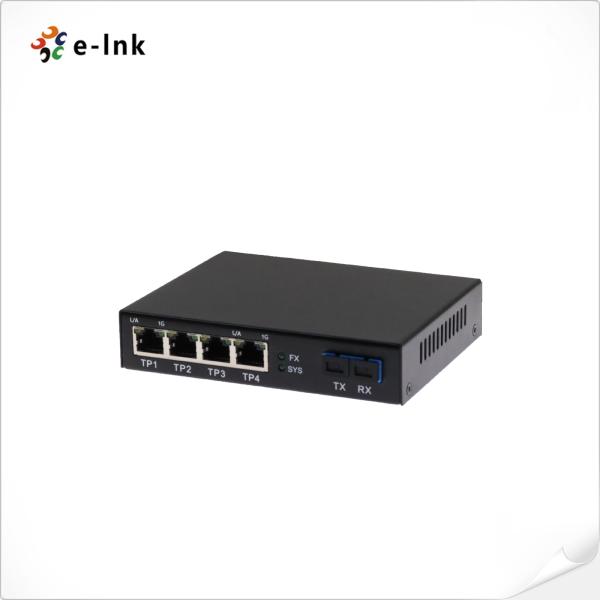 LED Screen Fiber Converter with 1x10G SC Fiber Port + 4 x 10/100/1000M Ethernet RJ45 Ports