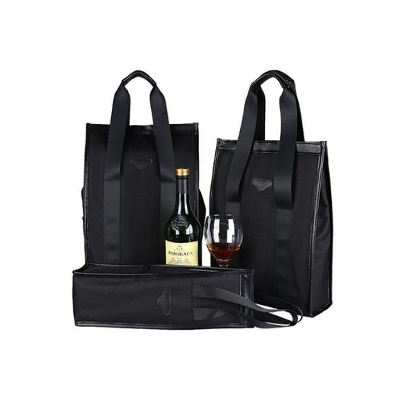 Охладитель вина Vegan кожаный черный кладет в мешки для OEM сумки Шампань подарка более крутого