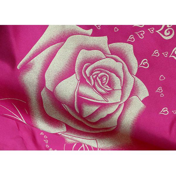 100% polyester warp knitted printed gold powder large rose mattress fabric