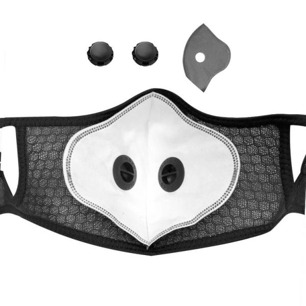 5Ply PM2.5 Protective Filter Face Mask with 2 exhalation valves Outdoor Sports Bike Motorcycle Face Mask