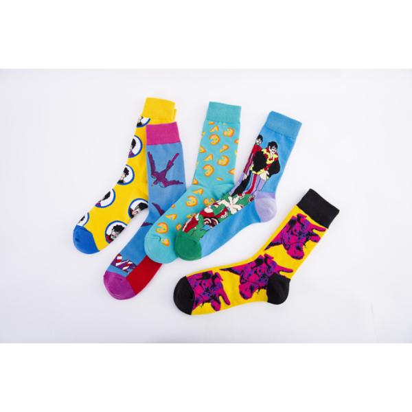 Jacquard Logo Mens Black Sports Socks Standard Thickness Custom Sport Socks Canada