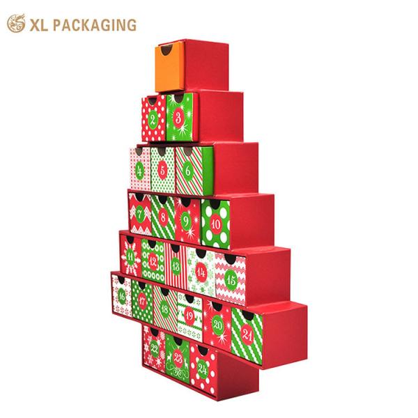 XL Packaging Custom Luxury Boxes Luxury Custom Christmas Mystery Paper Gift Advent Calendar Box Surprised Cosmetic Mystery Boxes With Jolly Packaging