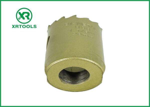 Gold Round Bi Metal Hole Saw , HSS M42 Carbide Tipped Hole Saw With Built